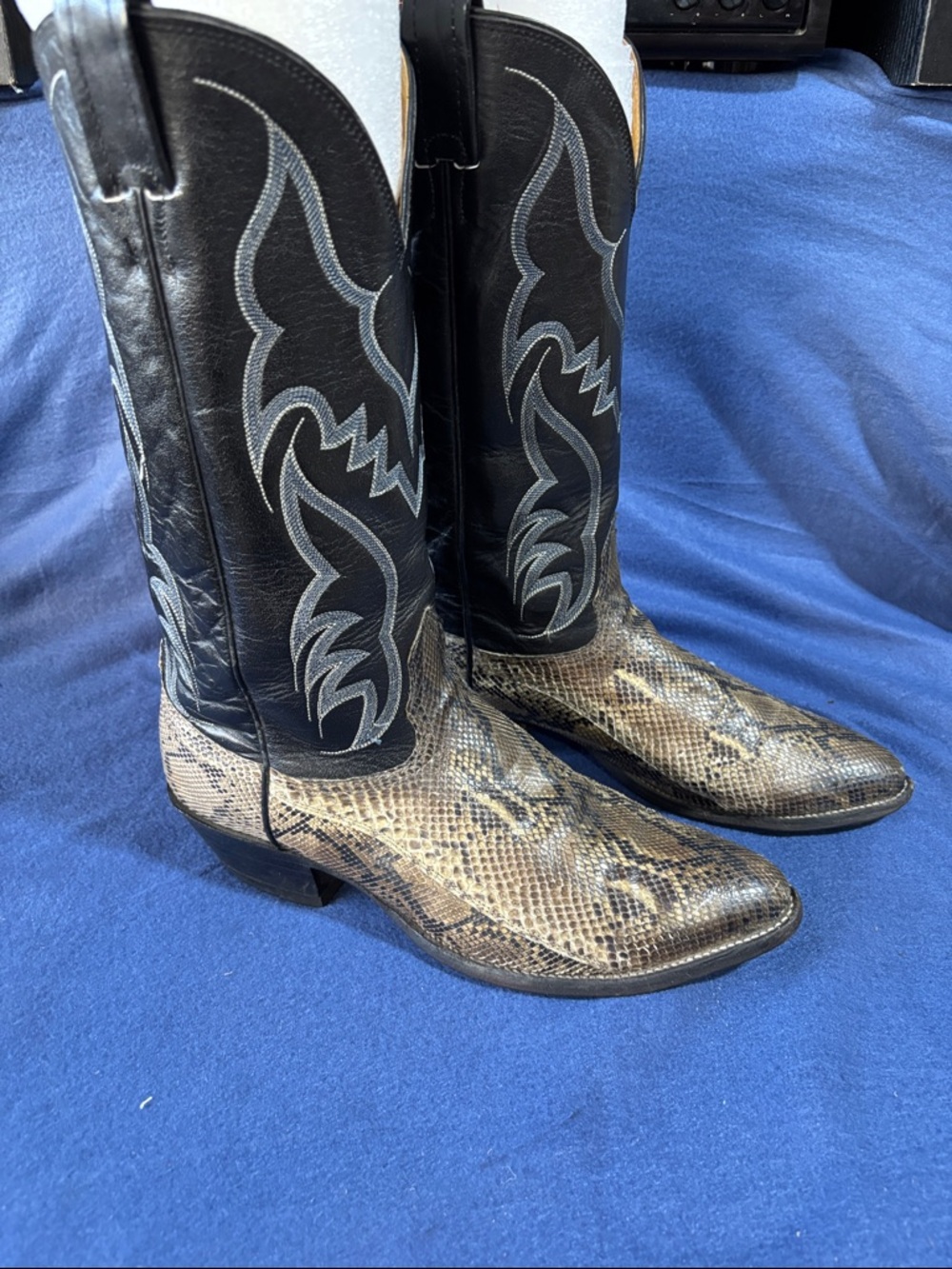 Rare Vintage Custom Nocona Rattlesnake Skin Cowboy Boots